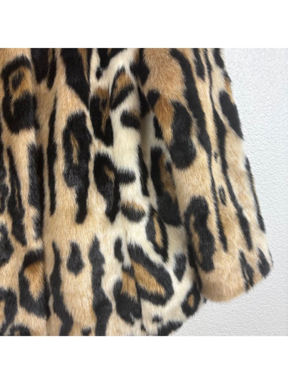 Donna Salyers Women's L Fabulous Furs Leopard Print Faux Fur Coat Mob Wife - Picture 3 of 5